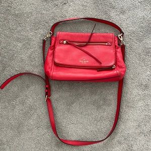 Kate spade red handbag pebbles leather